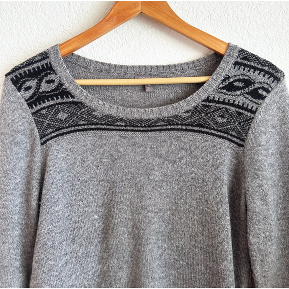 Toad & Co Womens Crew Lambswool Sweater Small Fair Isle Lightweight Preppy Gray - Picture 2 of 9